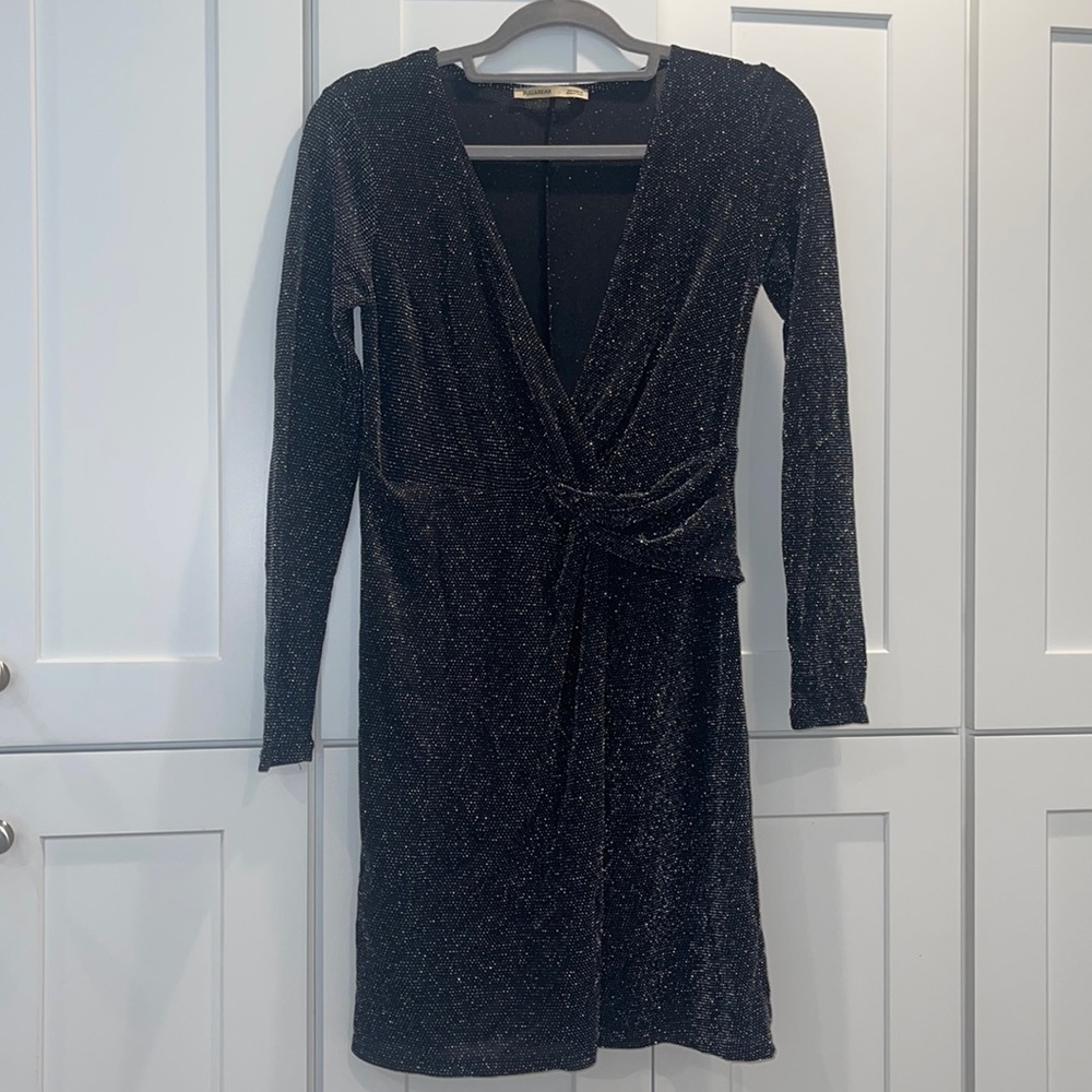 Pull & Bear Black Shimmer Mini Dress
